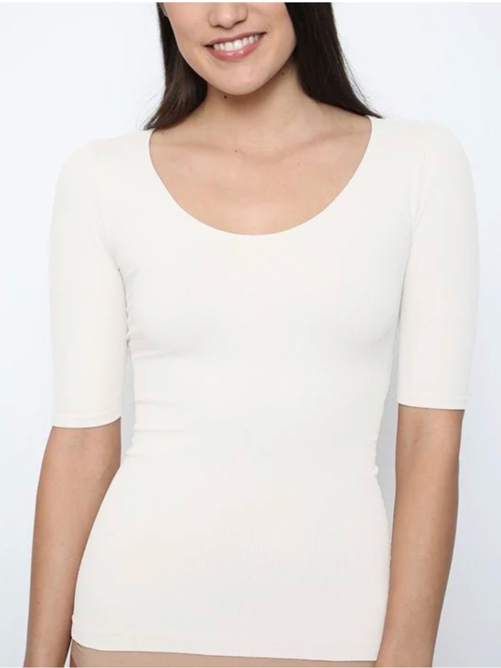 Sassybax Armed+Fabulous Cream Women's Torso Trim Shapewear Top